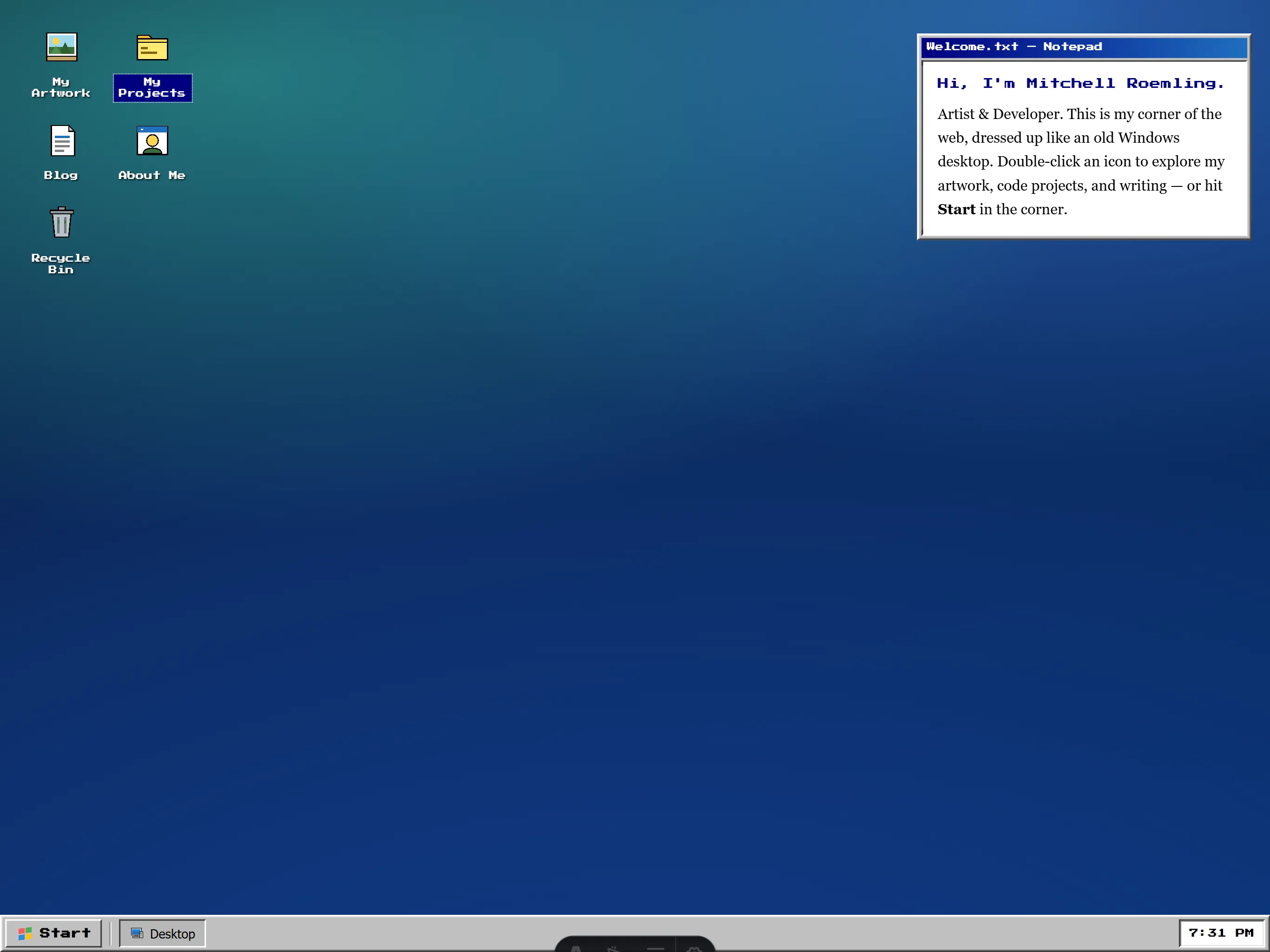 Screenshot of This Website
